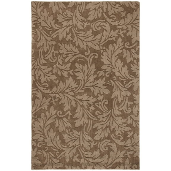 SAFAVIEH Impressions Emmalyn Textured Floral Wool Area Rug, Brown, 6' x 6' Square