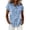 A1#-Light Blue, variant on Women Striped Print Short Sleeve Shirt - Button Down Collared Blouse, Casual Summer Top(Black-S)