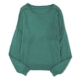 thumbnail image 3 of Gibobby SuéTer Para Mujeres Suéter de punto con hombros descubiertos de Color sólido Simple a la moda para mujer(Verde,G), 3 of 6