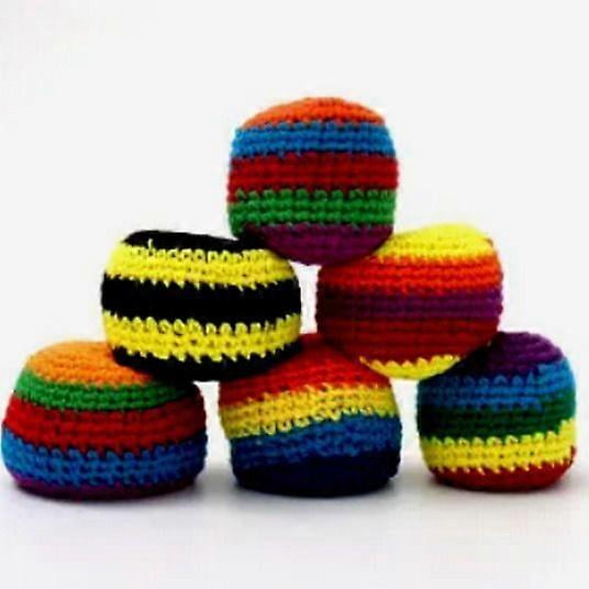 4pcs Knit Juggling Balls Multicolored Crochet Kick Sack Crochet Ball Sacks for Preschool Activities Indoor and Outdoor Play