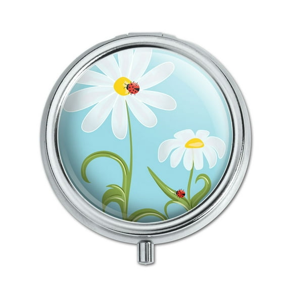 Sweet Ladybugs on Flowers Pill Box