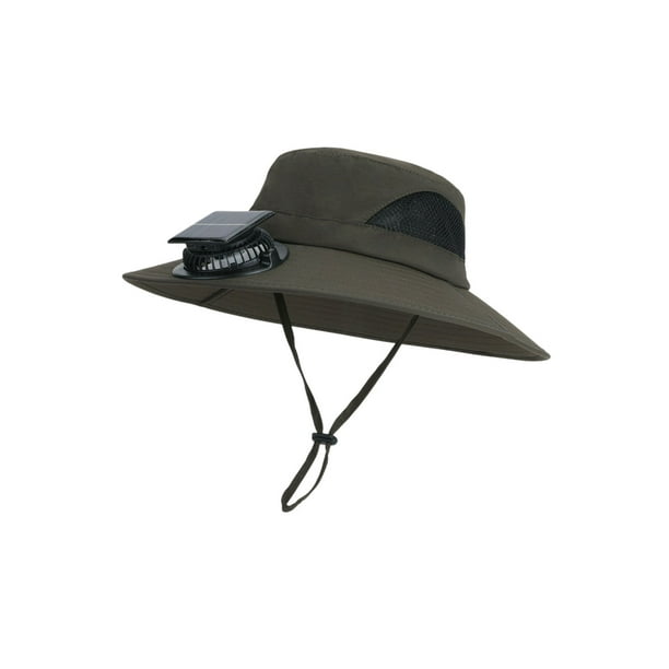 Cap de Ventilador Solar Recargable para la Protección Solar Del Verano, Gran Cuello, Pesca Al Aire Libre, Senderismo, Secado Rápido, Cap de Pesca Impermeable