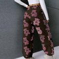 thumbnail image 6 of Women's Cute Teddy Bear Plush Pajama Pants, Soft Fleece-lined Warm Comfortable Plush Pants, Casual Lounge Wear,Hot Pink,L, 6 of 8