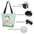 thumbnail image 3 of Tote Bag for Women/Men - White Bunny Bottom Easter Eggs Handbags Shoulder Bag Zipper Closure Shopping Travel Gym Toy Bag Beach Bag, 3 of 6