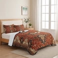 thumbnail image 5 of Twin XL Quilt Set 68''x98'', Brown Red Lightweight Bedspread Coverlet Set with 2 Pillow Shams, Vintage Boho Ethnic Geometric Abstract Art Breathable All Season Quilt Bedding for Dorm/Guest Room, 5 of 9