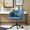 Blue, variant on Adjustable Makeup Vanity Chair Modern Swivel Velvet Desk Task Chair Easy Assembly White