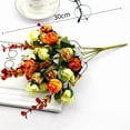 thumbnail image 4 of Hyknon Artificial Flowers for Outdoor Indoor Decoration Fake UV & Fade-Resistant Floral Plants Faux Rose Flower Bouquet for Porch Front Garden Decor, Made of Plastic & Silk, 4 of 6