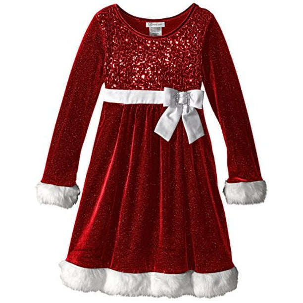 Bonnie Jean - Bonnie Jean Little Girls' Toddler Sequin Bodice Santa ...