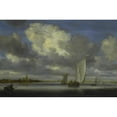 thumbnail image 3 of Jacob Salomonsz. van Ruysdael 14x11 Black Modern Framed Museum Art Print Titled - Fishing and Sailing Boats Under a Broad Sky (ca. 1645 - 1646), 3 of 5