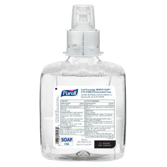 PURELL 6582-02 1200 ml Fragnance Free HEALTHY SOAP 0.5% PCMX E2 Antimicrobial Foam for CS6 Dispensers (2/Carton)