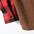 thumbnail image 6 of ZCFZJW Men's Plaid Button Up Blouse Top Patchwork Color Block Long Sleeve Lapel Collared Shirts Lightweight Thin Jacket Shirts with Pockets XXXL, 6 of 7