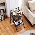 thumbnail image 5 of VECELO 3-Tier Ladder Shelf, Industrial Leaning Open Wood Shelving Unit Storage Rack for Living Room Bedroom, Kitchen, Bathroom, Brown, 5 of 9