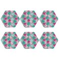 thumbnail image 2 of Pofeuu Tropical Leaves Print Leather Coasters Set of 6, Round Cups Mugs Mat Pad for Home Kitchen Heat Resistant Drink Coasters,Hexagon, 2 of 7