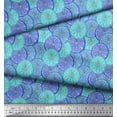 thumbnail image 3 of Soimoi Blue Velvet Fabric Lemon Slice Vegetable Print Fabric by the Yard 58 Inch Wide, 3 of 3