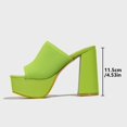thumbnail image 6 of Mepaouo High Heels for Women Block Platform Slide Sandals Square Open Toe Knit Dressy Pumps, 6 of 7