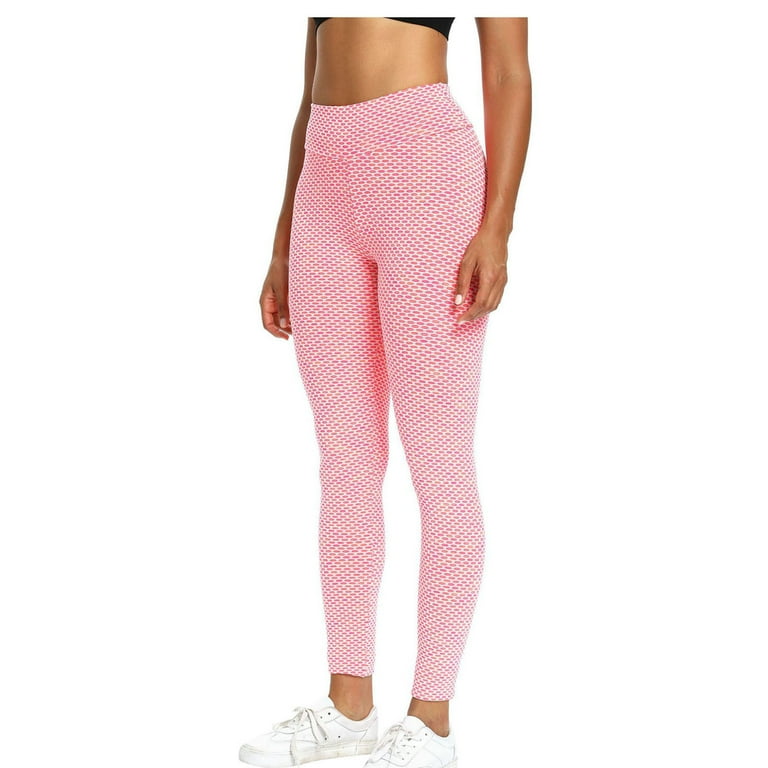MRULIC yoga pants Length Womens Fitness Stretch Active Running Sports Yoga  Full Leggings Pants Yoga Pants Pink + S 