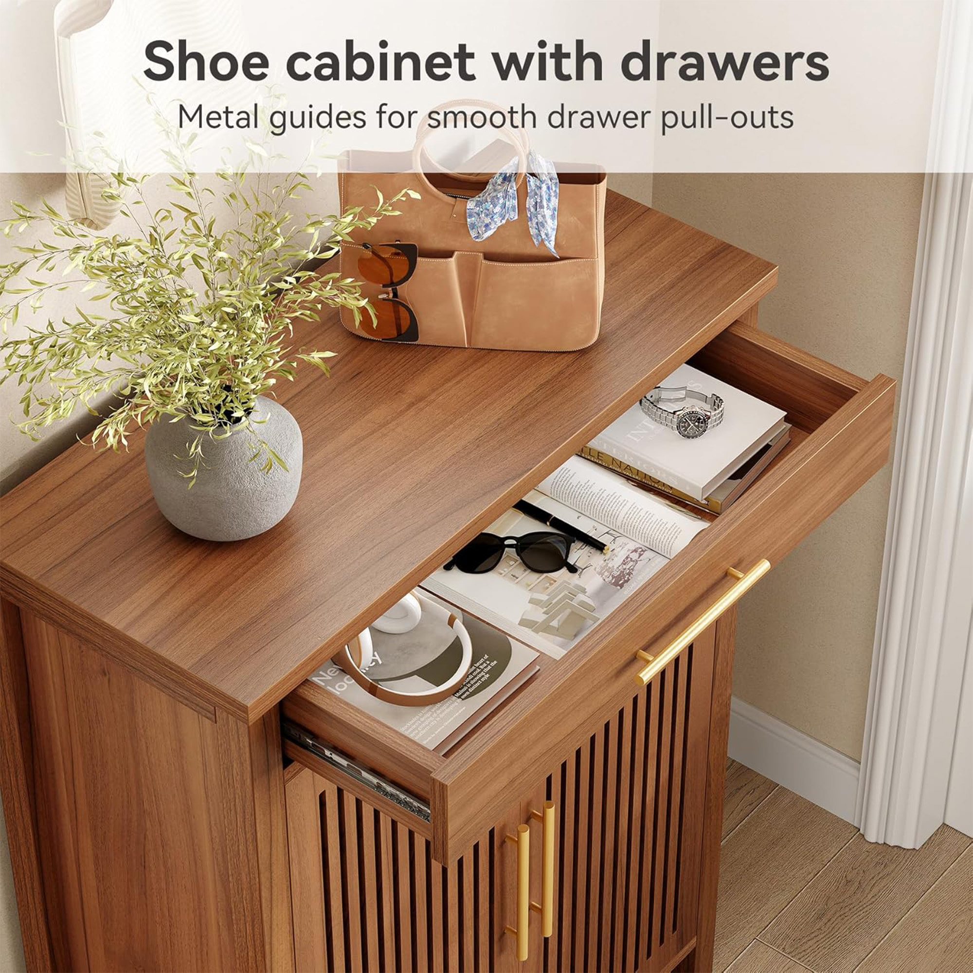 MAYEERTY 5-Tier Freestanding Shoe Cabinet, Adjustable Shelves Shoe Rack Organizer