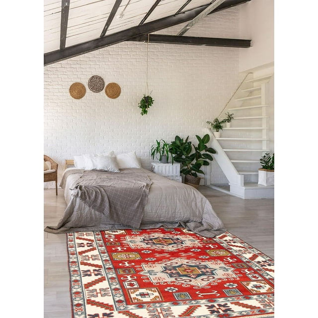 ECARPETGALLERY 100% Wool Traditional Indoor Area Rug for Entrance, Bedroom, Living Room and Dining Room