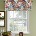 thumbnail image 5 of 2 Panels Boho Floral Valance for Windows, Spring Vintage Abstract Art Flowers Light Filtering Kitchen Curtains, Rod Pocket Window Treatment Curtain Valances for Living Room Bedroom, 54"x18", 5 of 9
