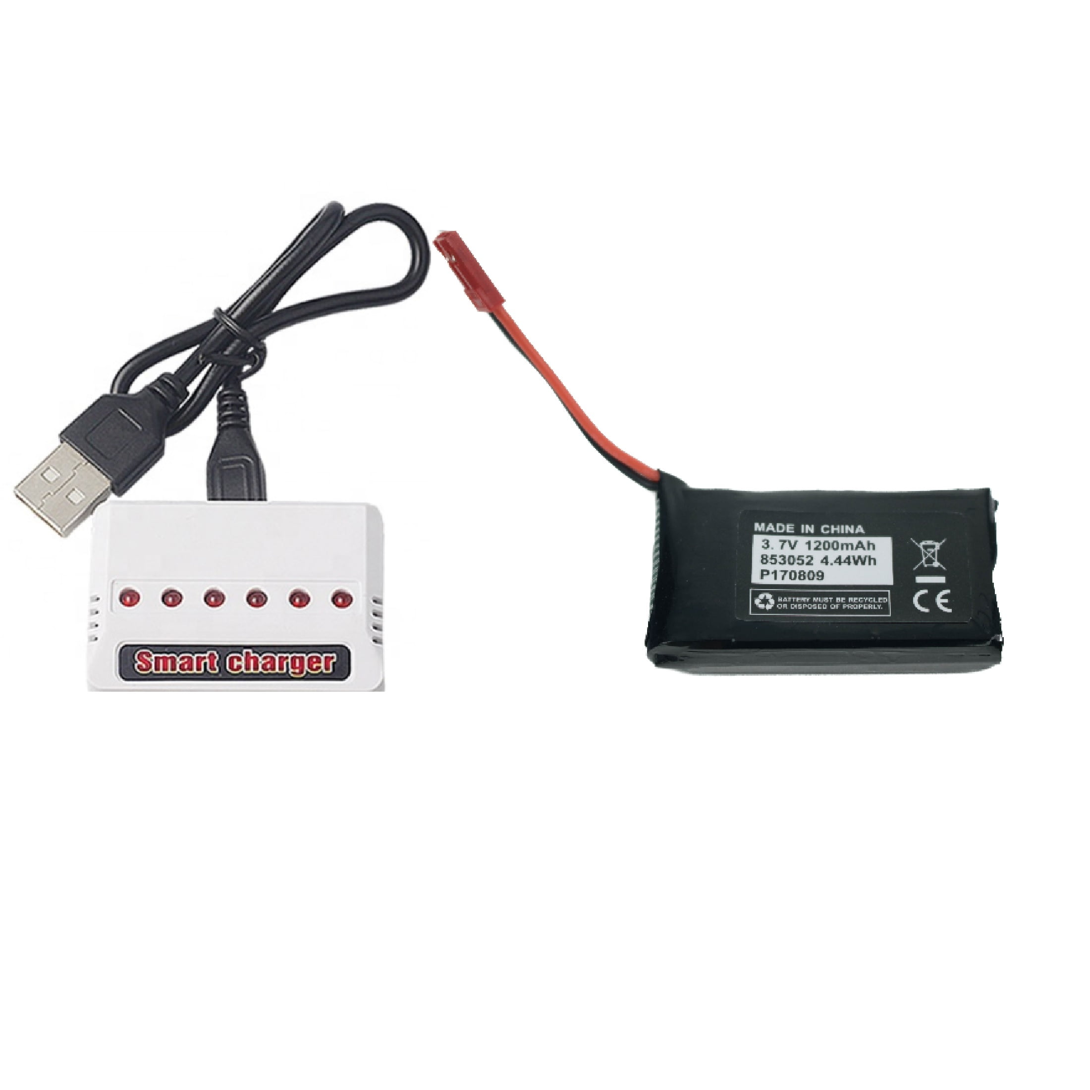 Sky Viper Drone Compatible 1200mAh Battery and Smart USB Charger Set. It Works for Sky Viper Stunt Quadcopter, Scout Furry Camera Drone X-Quad s670 Stunt v950HD/STR s1700/1750 v2400HD/FPV v2450FPV