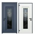 thumbnail image 5 of Front Exterior Prehung Steel Door / Ballucio 6044 Gray Graphite / 2 Side and Top Exterior Window / Stainless Inserts Single Modern Painted-W12+36+12x80+16-Right-hand, 5 of 6