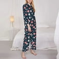 thumbnail image 3 of Hirioo Cherry Blossoms for Women's Pajama Sets 2 Piece Pjs Women's Long-Sleeved Pajama Set Button Down Sleepwear,S-XXL-X-Large, 3 of 7