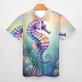 thumbnail image 3 of Seahorse Clown Fish Men Zipper T-shirt Summer Casual Short Sleeve T-shirt Top, 3 of 7