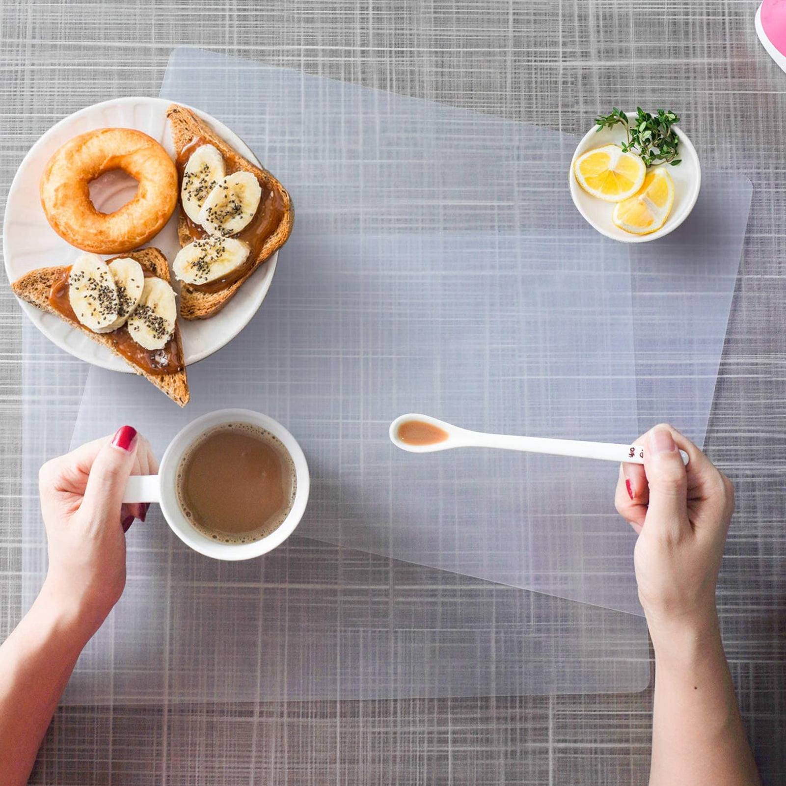 Walbest Transparent Dinner Table Placemat, Heat Resistant Easy to Clean