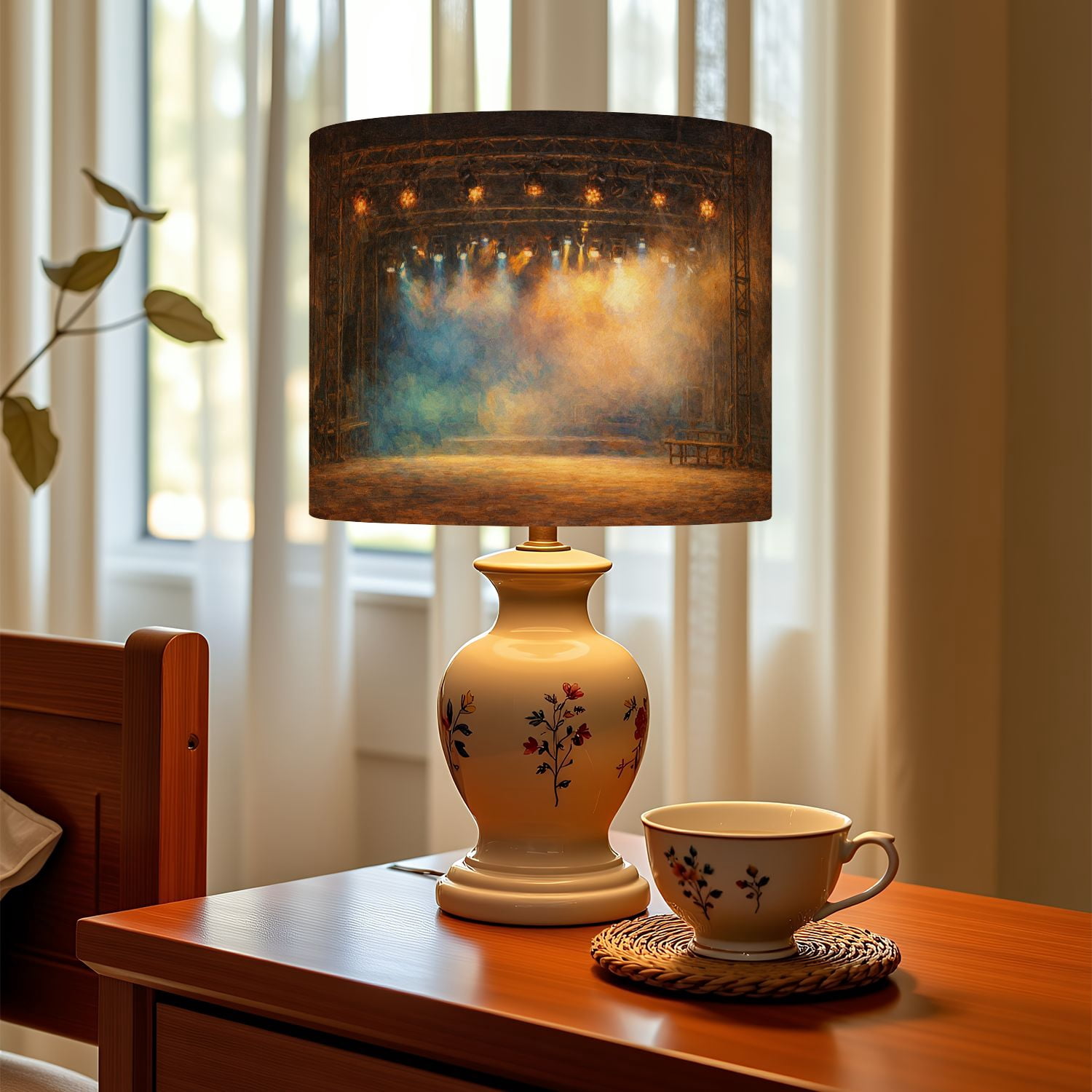 Linen Drum Lampshades Theater light stage 13"x13"x10" Light Shade for Table Lamps Floor Lamp Shades Lampshade Replacement Assembly Required