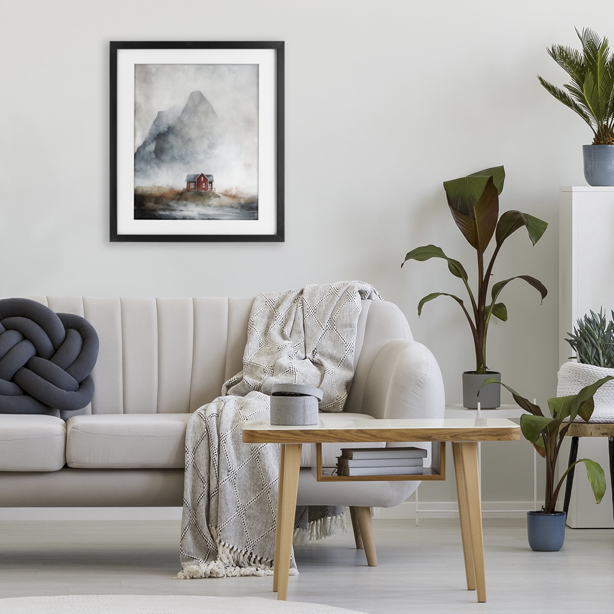 Stupell Industries Foggy Hugged Hut Black Framed Print Under Glass, design by Svetlana Aleynikova