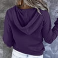 thumbnail image 4 of Borniu Women's 2023 Hooded Sweatshirts Fall Winter Button Collar Drawstring Blouse Hoodies Pullover Casual Solid Long Sleeve V-Neck Tops Shirts with Pockets Clearance Gifts, 4 of 5