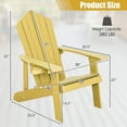 thumbnail image 3 of Costway Patio HIPS Adirondack Chair with Cup Holder Weather Resistant Outdoor 380LBS Yellow, 3 of 10