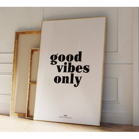 Good Vibes Only Typography Poster, Unframed Size 8x12