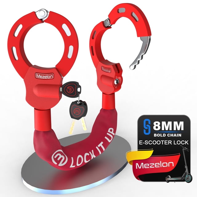 Candado de cadena resistente Mezelon para scooter eléctrico, 8 mm
