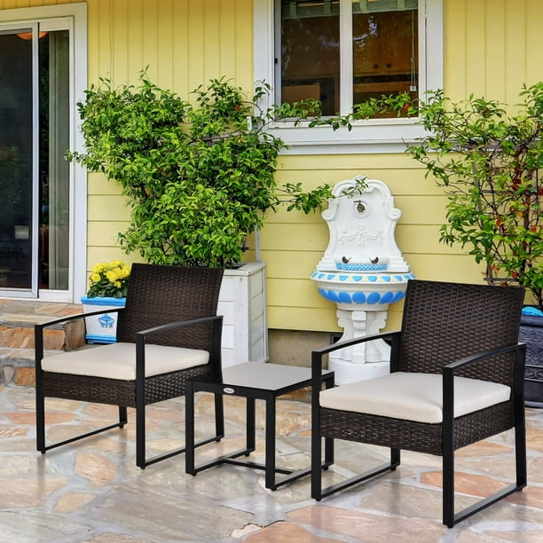 Outsunny – Ensemble de 4 coussins de chaise de patio, coussins de dossier  et de siège de rechange pour meubles de jardin d'intérieur, gris