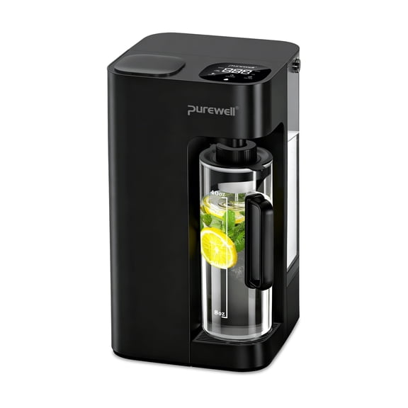 Purewell Countertop Reverse Osmosis Water Filter, 10-Stage RO Water Purifier with Portable Glass Pitcher, NSF Certified, Real-Time TDS Display & 3:1 Pure-to-Drain Ratio, Installation-Free for Home,