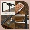 thumbnail image 3 of Topcobe 3-Tier Foldable Rolling Cart with Storage Shelves for Kitchen, Portable Kitchen Carts on Wheels, Brown, 3 of 9