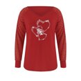 thumbnail image 4 of Camiseta de manga larga con cuello en V para mujer a la moda, blusa suelta con estampado de otoño Fridja  bvmnju4621, 4 of 5