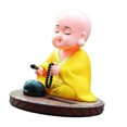 thumbnail image 3 of Adorno solar ANGGREK Pequeño monje Estatua de Buda Que Asiente automáticamente Decoración del Hogar, 3 of 8