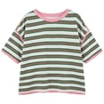 thumbnail image 3 of Womens Oversized Striped T-Shirts Summer Casual Color Block Short Sleeve Tops Drop Shoulder Boxy Tees GN2 XXL, 3 of 3