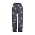 thumbnail image 4 of VEKDONE Womens Cotton Linen Pants Print Long Pants Blue L, 4 of 5