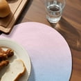 thumbnail image 3 of Pink Blue Ombre Round Placemats Set of 6 for Dinning Tables,Heat-proof Braided Table Mats 15 Inch,Pink Gradient Color Modern Abstract Art Washable Place Mat for Kitchen Restaurant Party Table Decor, 3 of 9