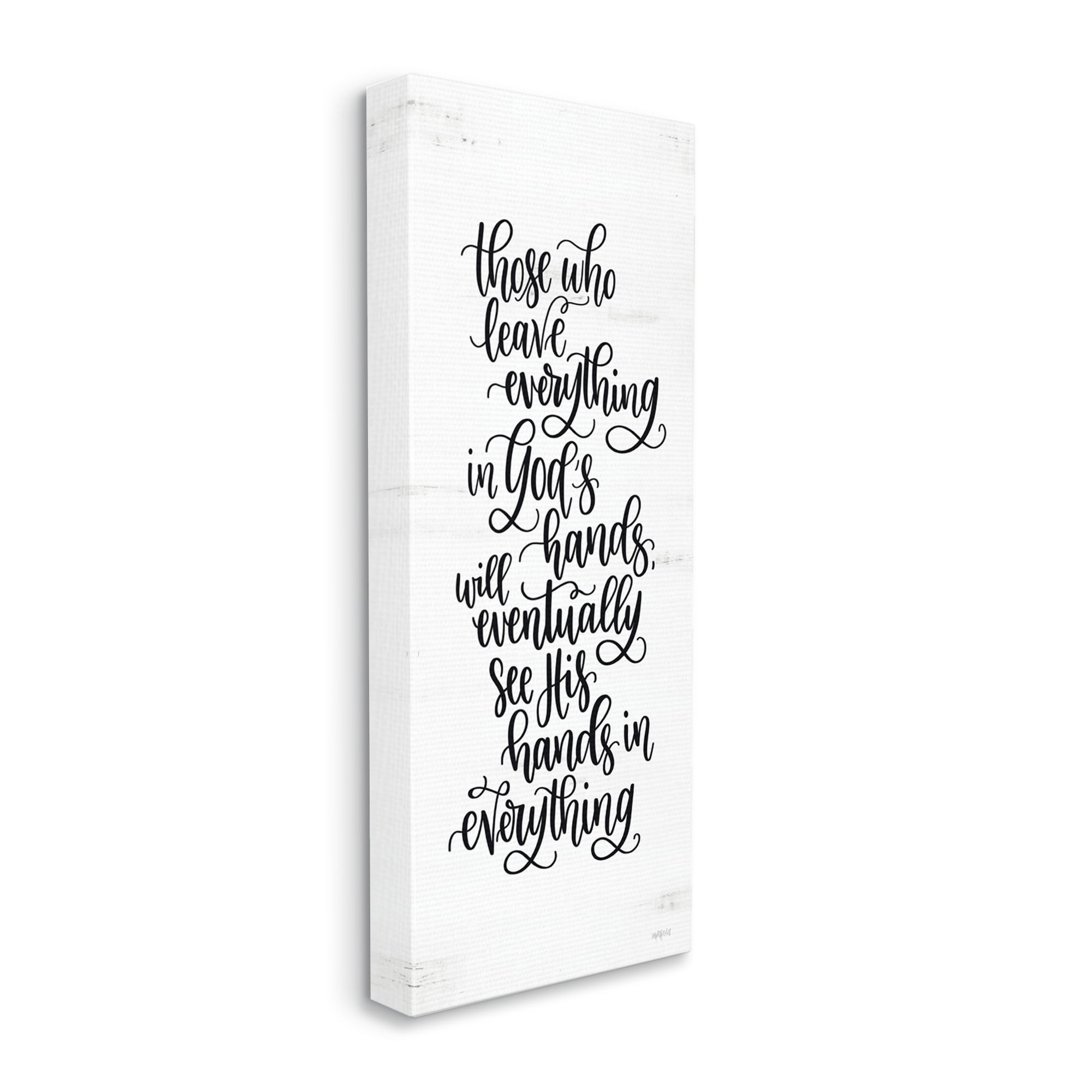 Stupell Industries God's Hands Religious Script Calligraphy Spiritual Phrase Graphic Art Gallery Wrapped Canvas Print Wall Art, Design by Imperfect Dust