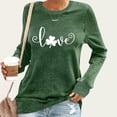 thumbnail image 2 of qolati St Patricks Day Shirts for Women Irish Shamrocks Clovers Graphic T-Shirt Holiday Party Casual Long Sleeve Tunic Tops Green XXXL, 2 of 6