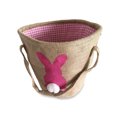 thumbnail image 1 of Bewildely Bonita cesta de caza de huevos de Pascua con asa, bolso organizador de Chocolates, cubo, bolso de mano de yute, decoración de fiesta Almacenamiento y organización del hogar rojo, 1 of 6