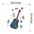 thumbnail image 4 of Music Wall Decal Multicoloured Guitar with Music Symbols Bedroom Wall Decal for Boys Instrument Cute Themed Room Décor - Size: 8 In x 10 In, 4 of 5