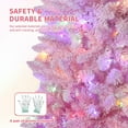 thumbnail image 4 of Huisuilinss Prelit Artificial Christmas Tree,Gradient Pre-Lit Pencil Christmas Tree,Snow Flocked Christmas Tree With Warm White Lights,Foldable Base,Holiday Decoration For Home Office Party, 4 of 9