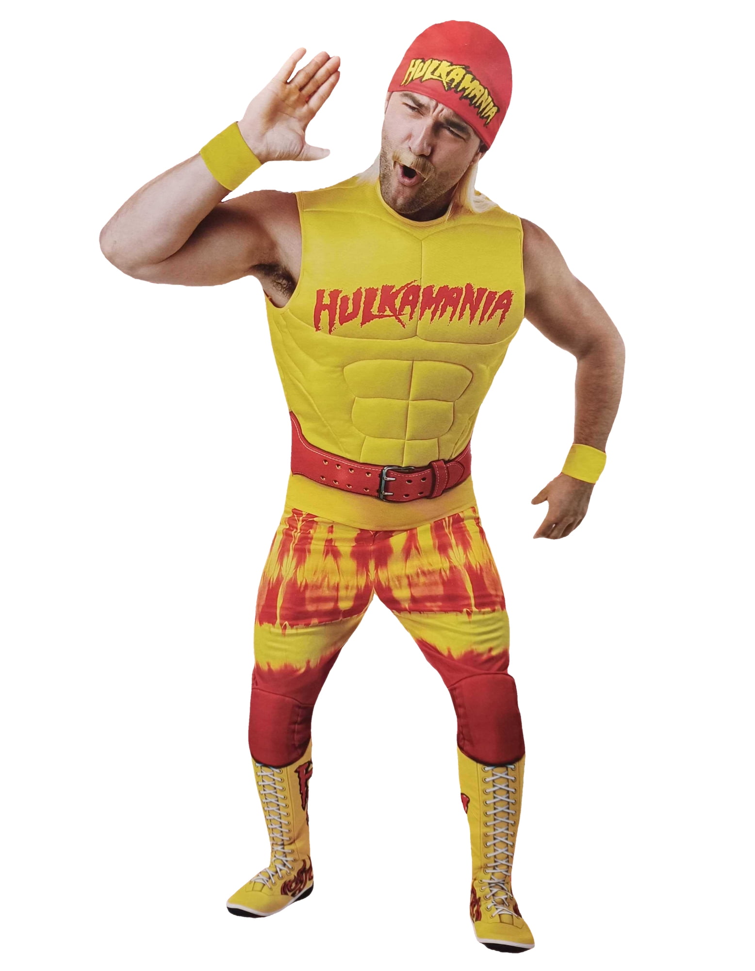 Hulk Hogan Adult Costume Rules Shirt Bandana Pants Boa WWE WWF Wrestler ...