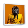 thumbnail image 2 of Designart "Yellow Suited Gorilla II" Animals Framed Wall Art - Yellow Gorilla Hallway Framed Wall Art Decor, 2 of 6
