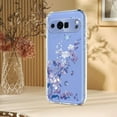 thumbnail image 3 of Compatible with Google Pixel 9 Pro XL Case Clear with Flower Design, Cute Soft Silicone TPU Floral Aesthetic Women Girls Transparent Protective Shockproof Anti-Scratch Anti-Yellow Phone Cover, A, 3 of 8